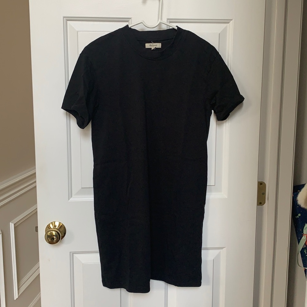 Madewell black tee shirt dress.